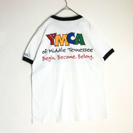 フルーツオブザルーム　YMCA　ビッグプリント　リンガーT　Tシャツ　半袖