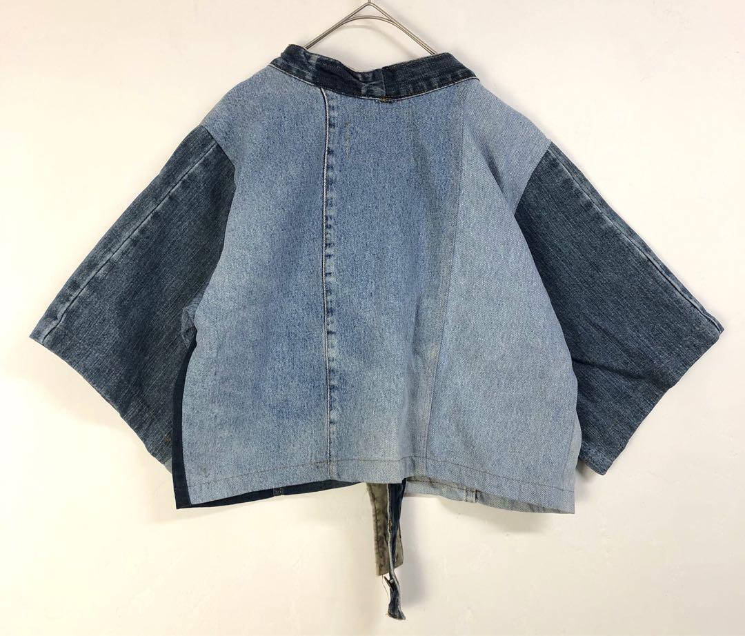 リーバイス　リメイク デニム パッチワーク ジャケット 一点物 再構築 リーバイス デニム リメイク 再構築 ジャケット ロゴ パッチワーク