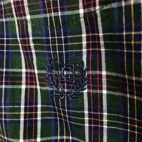 90s チャップス BDシャツ　刺繍ロゴ　チェック　ビッグサイズ　緑