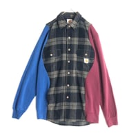 Carhartt カーハート　リメイク　再構築　ロゴ　スウェット　ネルシャツ