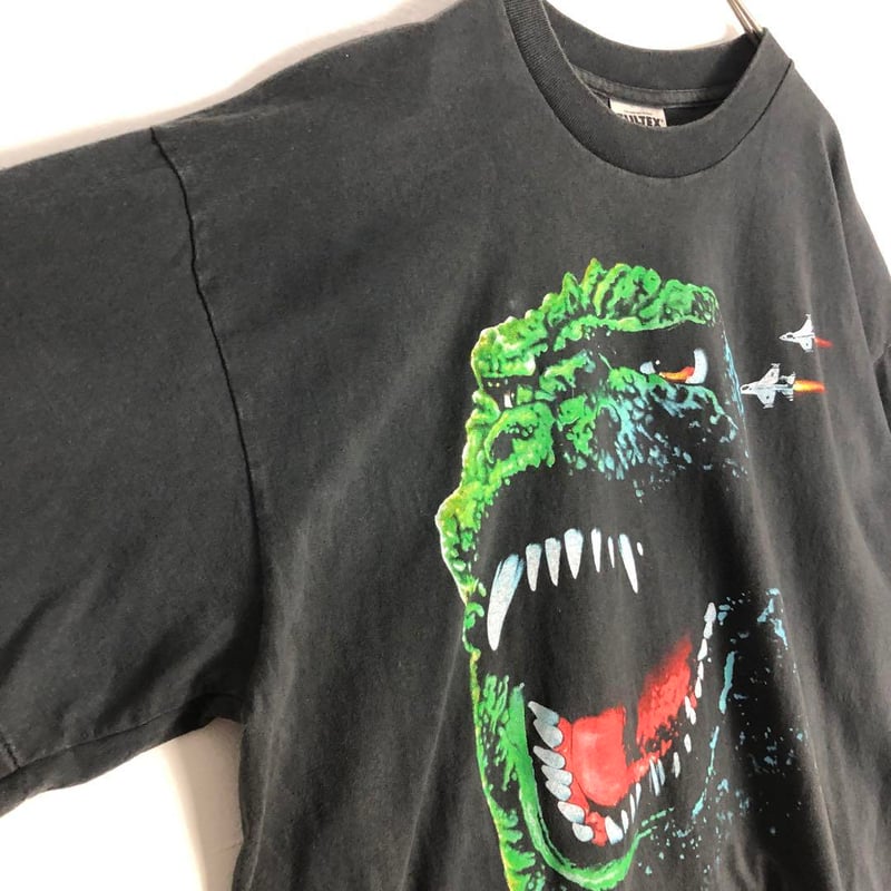 90s ゴジラ Tシャツ XL 1997 バックプリント シングルステッチ BOOTLEG GOZIRA ゴジラ シングルステッチ ビッグプリント Tシャツ 黒