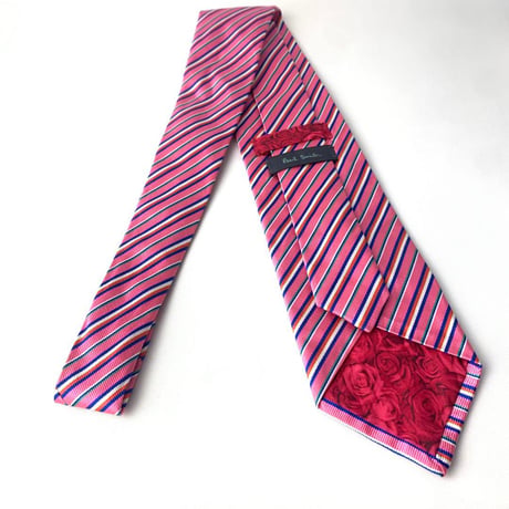 Paul Smith ポールスミス　英国製　ストライプ　ネクタイ　ピンク