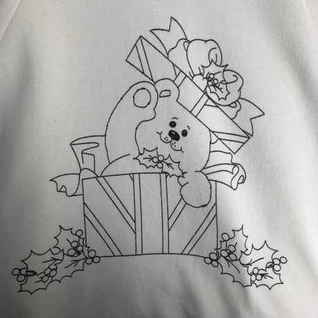 USA製　90s　ONEITA　くま　アニマル　長袖　スウェット　裏起毛