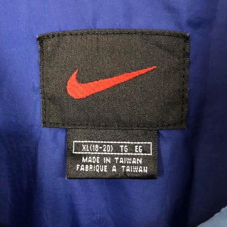 ナイキ　ジャージ　ナイロン　ジャケット　刺繍　ロゴ　青　紺
