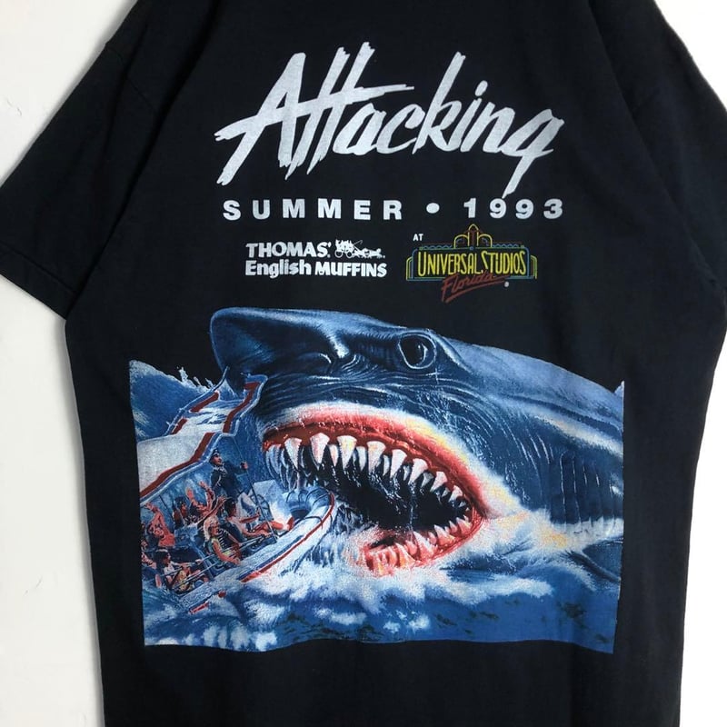 3778 Jaws　ジョーズ　ムービーT　シングルステッチ　Tシャツ　黒 BOOTLEG Jaws ジョーズ ムービーT シングルステッチ Tシャツ 黒 | PEACE