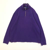 ポロ　ラルフローレン　コットン　ニット　スウェット　ハーフジップ　紫
