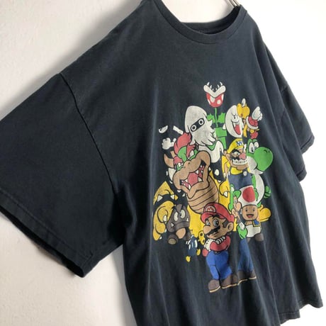 SUPER MARIO スーパーマリオ　Tシャツ　ビッグプリント　ブラック