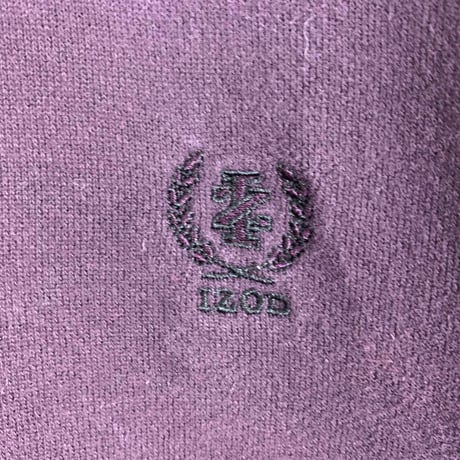 アイゾッド　刺繍　ロゴ　スウェット　トレーナー　紫　ハーフジップ