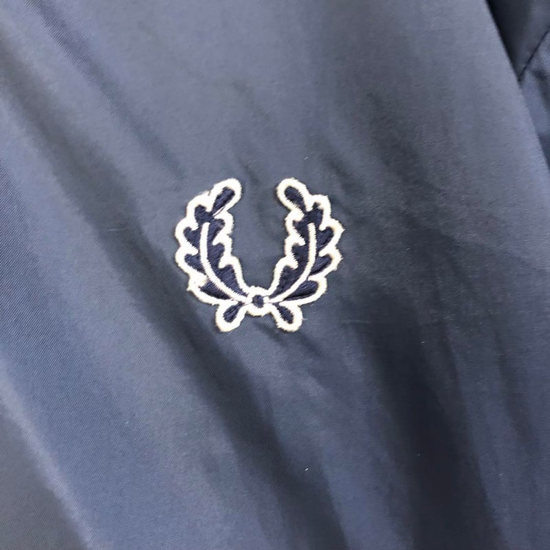 80s フレッドペリー ジャージ ナイロンジャケット 刺繍 ロゴ 紺