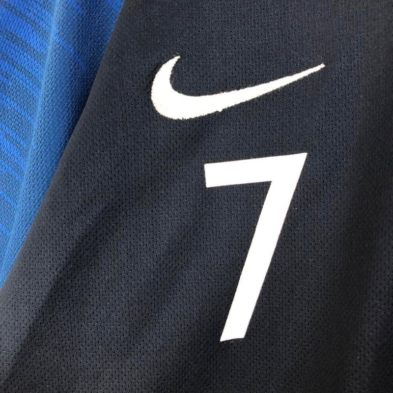 NIKE フランス ゲームシャツ ユニフォーム サッカー 刺繍 ロゴ 紺 S