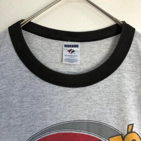 BURGER KING バーガーキング　ラジオ　ビッグプリント　リンガーT　Tシャツ　グレー