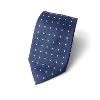 Via Firenze ドット　シルク　ネクタイ　紺