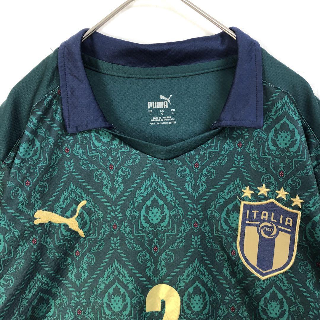イタリア ゲームシャツ ユニフォーム サッカー 刺繍 ロゴ 緑 L | PEACE