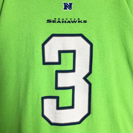 NFL　シーホークス　WILSON ビッグプリント　Tシャツ　黄緑