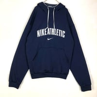 00's ナイキ　パーカー　フーディ　刺繍　ビッグロゴ　紺