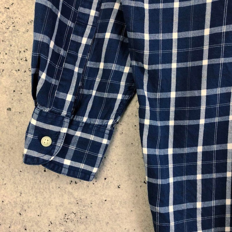 90s チャップス ラルフローレン 刺繍ロゴ チェック 長袖 BDシャツ  