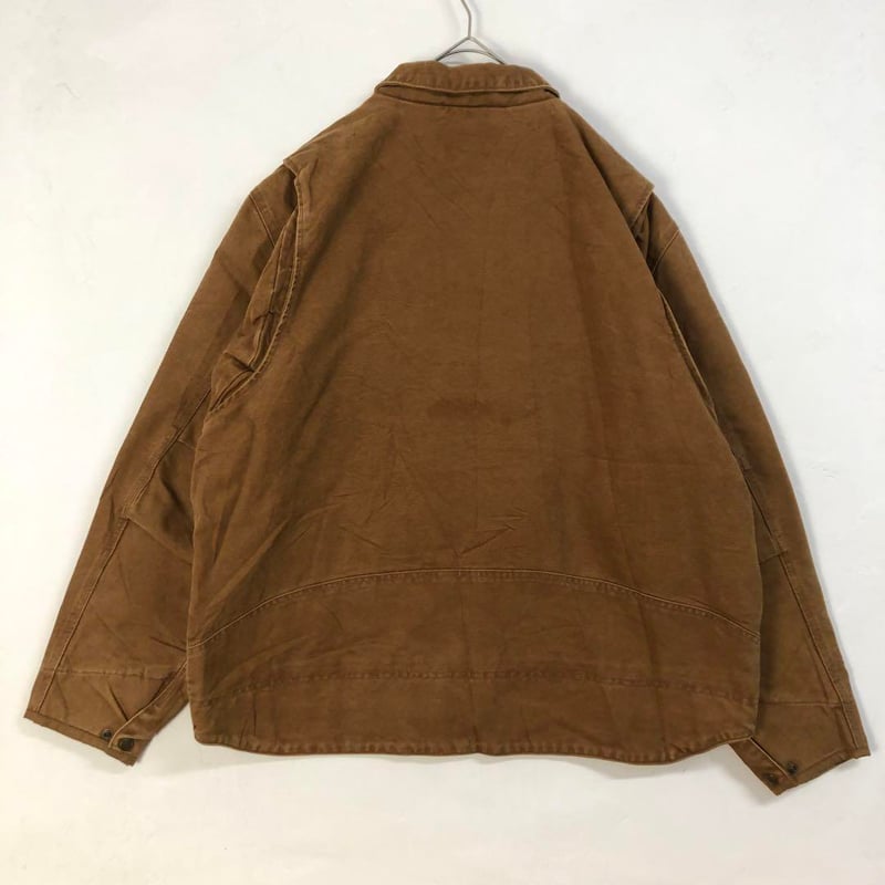 Carhartt ブラウン タックジャケット ロゴ Carhartt】デトロイトジャケット 企業ロゴ ダック地 ワーク