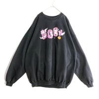 BOO!　ハロウィン　ゴースト　ラメ　ビッグプリント　スウェット　黒
