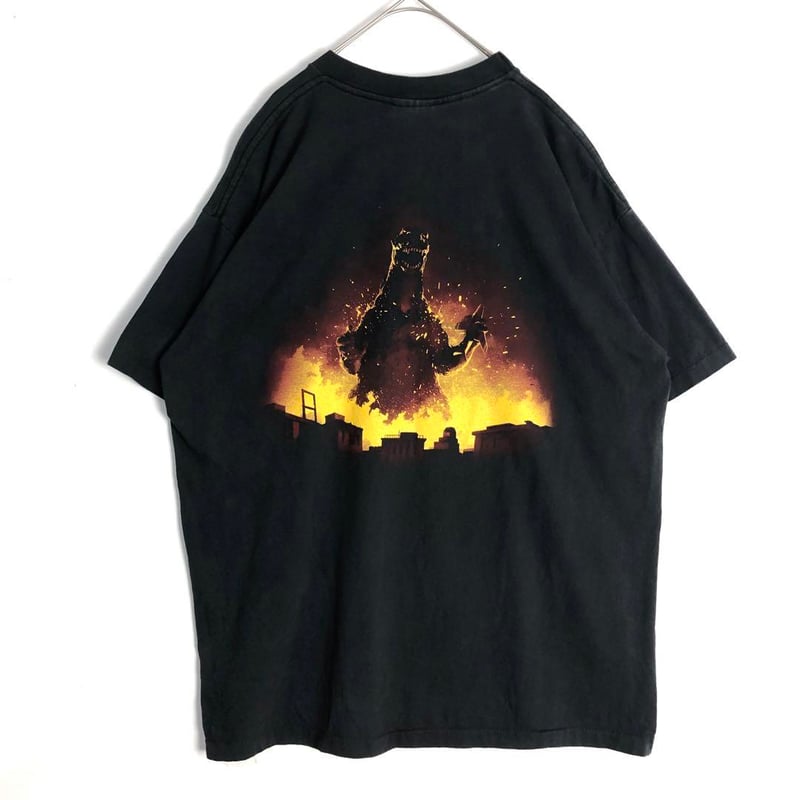 BOOTLEG GOZIRA ゴジラ シングルステッチ ビッグプリント Tシャツ 黒
