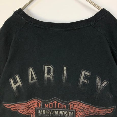 ハーレーダビッドソン　両面　ビッグロゴ　半袖　Tシャツ　黒