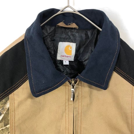 987 カーハート　リメイク　再構築　ジャケット　パッチワーク　カモフラ　革タグ