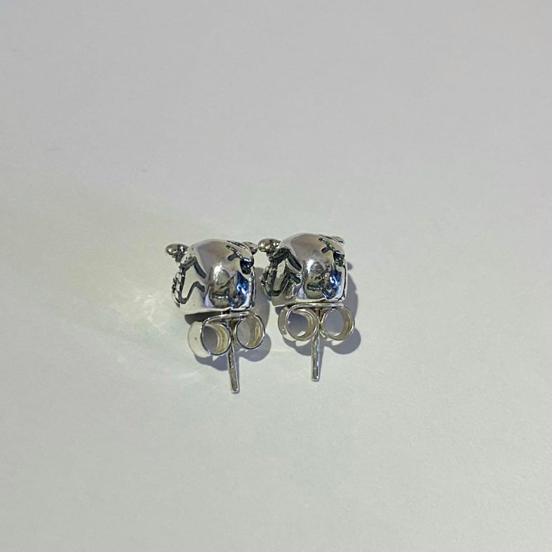 シルバー925 スカル ドクロ ピアス 刻印 両耳 布袋付 | PEACE TOWN