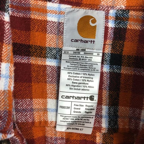 Carhartt カーハート　リメイク　再構築　ロゴ　スウェット　ネルシャツ