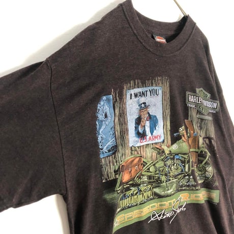 ハーレーダビッドソン　ビッグプリント　半袖　Tシャツ　黒