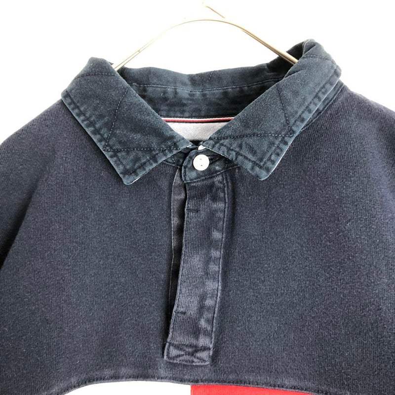 3枚おまとめ　トミーヒルフィガー　刺繍ロゴ長袖切替カラーラガーシャツ　サイズL. TOMMY HILFIGER トミーヒルフィガー 刺繍 ロゴ 長袖 ラガーシャツ