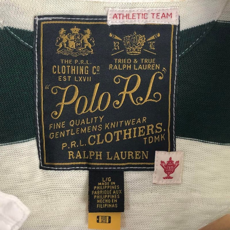 POLO ラルフローレン ポロ 長袖 ラガーシャツ ボーダー 刺繍 背番号 白