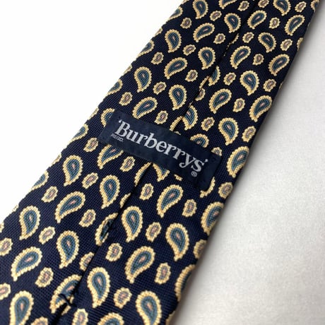 90's Burberry バーバリー　ネクタイ　総柄　シルク