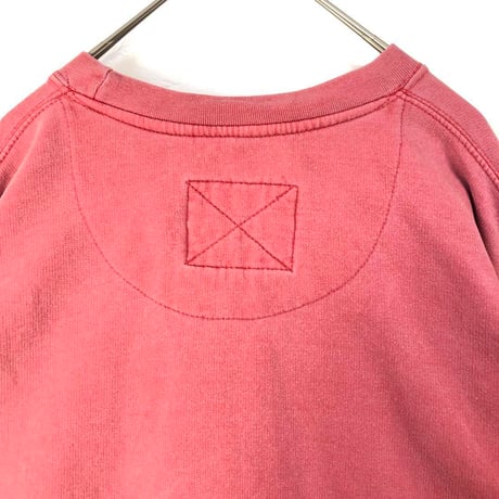 古着　刺繍　ロゴ　スウェット　トレーナー　ゆるだぼ　ピンク