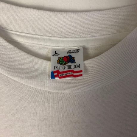 90s シングルステッチ　フルーツオブザルーム　半袖　Tシャツ　白