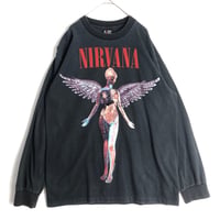 BOOTLEG Nirvana ニルヴァーナ　インユーテロ　ビッグプリント　ロンT 黒