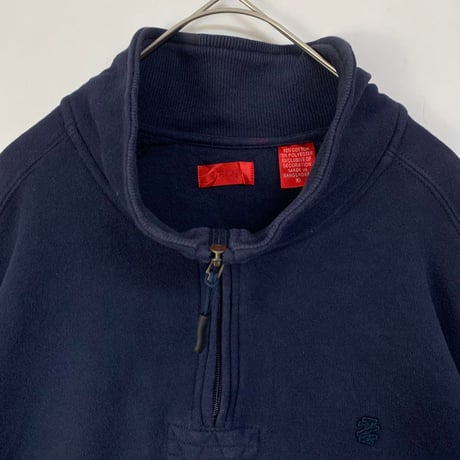 IZOD  アイゾッド　ハーフジップ　ロゴ　スウェット　トレーナー　紺