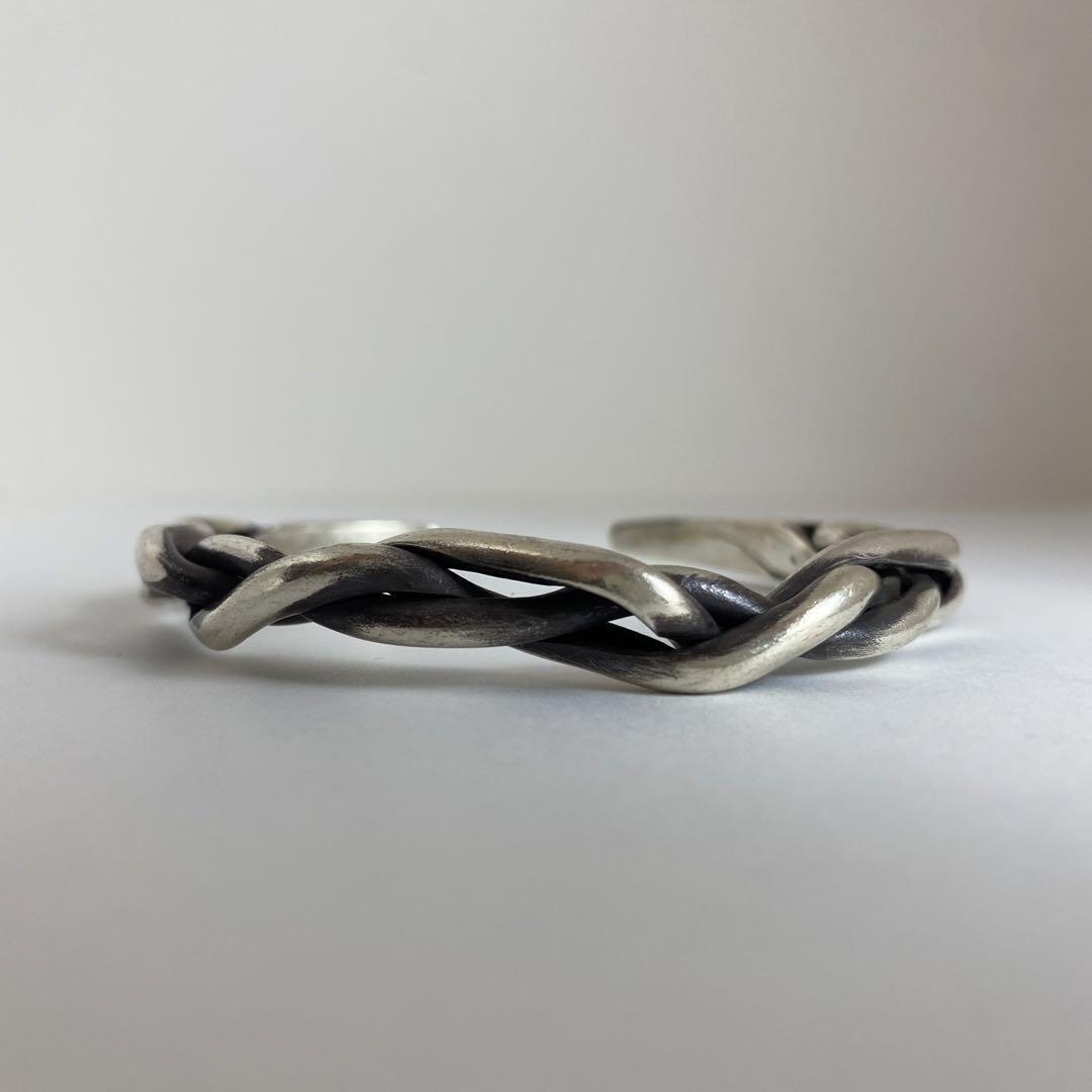 カレンシルバー　編み込み　バングル　ブレスレット　ハンドメイド　 925 KARENSILVER カレンシルバー 編み込み バングル ブレスレット