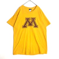 カレッジ　ミネソタ大学　ビッグプリント　半袖　Tシャツ　黄