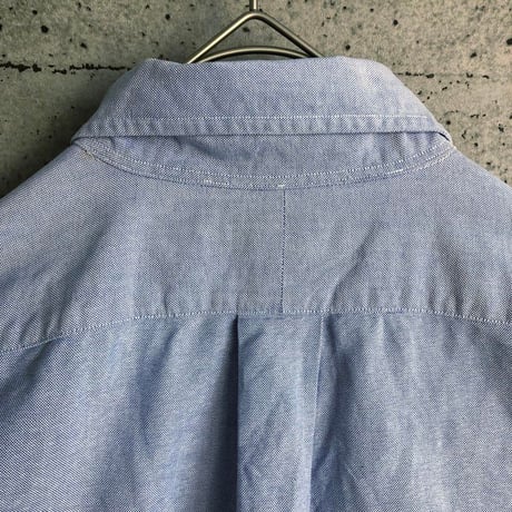 00s ラルフローレン 刺繍ロゴ コットン ボタンダウン 無地 シャツ