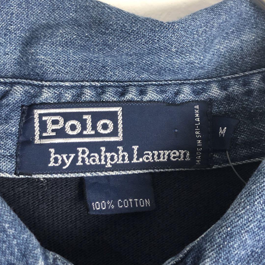 3214 ラルフローレン　デニム襟　長袖　ポロシャツ　コットン　ラガーシャツ rl-703283-main.jpg
