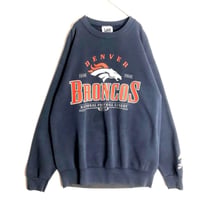 90s　USA製　NFL　ブロンコス　ビッグプリント　スウェット　トレーナー　紺