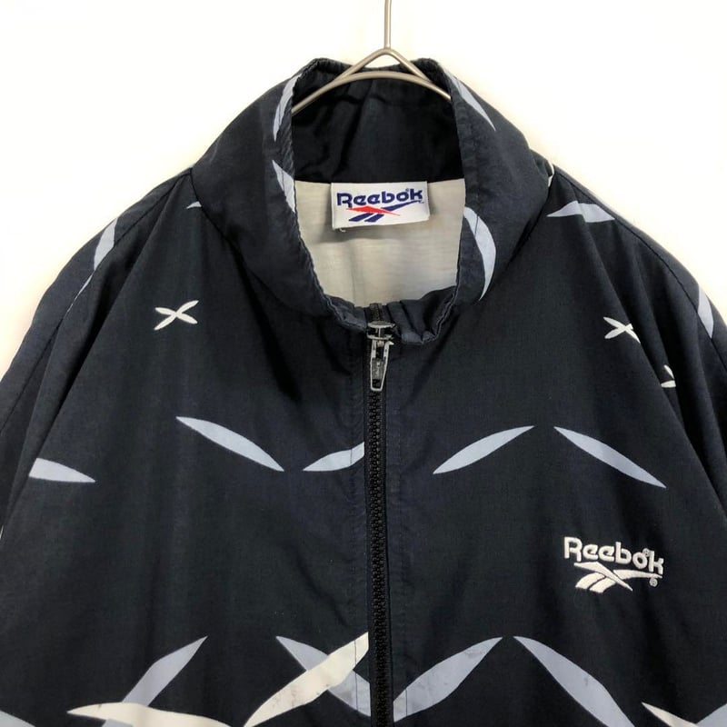 リーボック ジャージ ナイロンジャケット 刺繍 ロゴ 黒 | PEACE TOWN