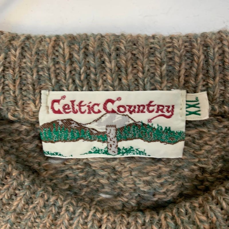 Celtic Country ウール ケーブルニット ミックス セーター 茶 | PEACE