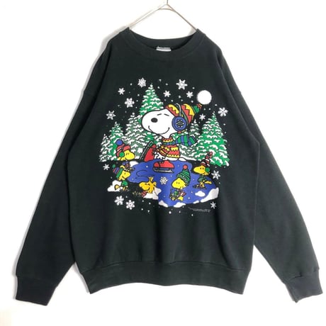90s TULTEX　スヌーピー　ビッグロゴ　スウェット　黒