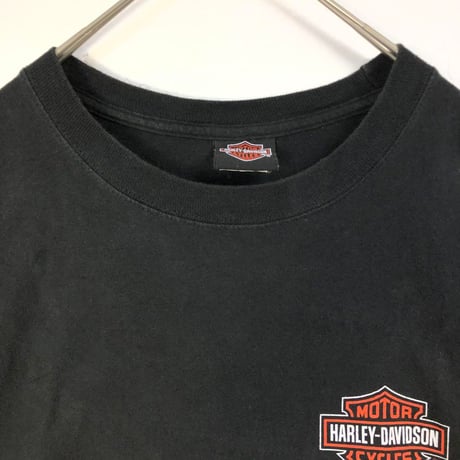 ハーレーダビッドソン　両面　ビッグロゴ　オークランド　Tシャツ　黒