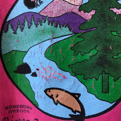 90s USA製　シングルステッチ　ロゴ　半袖　Tシャツ　ピンク