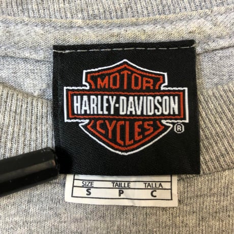 ハーレーダビッドソン　両面　プリント　ロゴ　半袖　Tシャツ　グレー