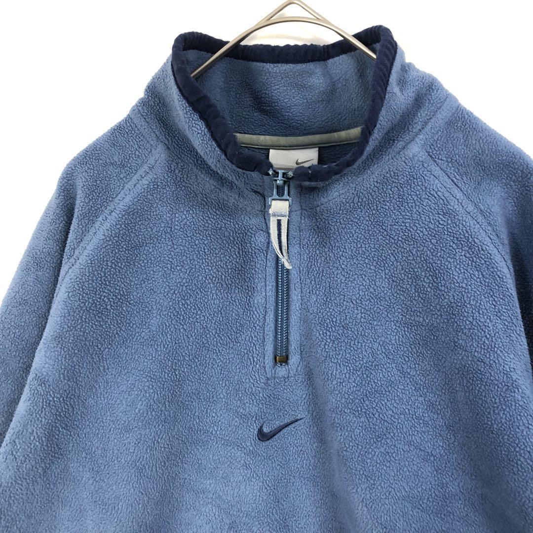 ナイキ フリースジャケット ハーフジップ プルオーバー 刺繍