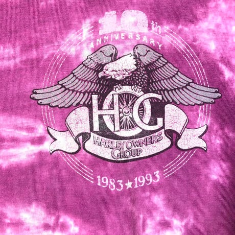 ハーレーダビッドソン　90s シングルステッチ Tシャツ　タイダイ
