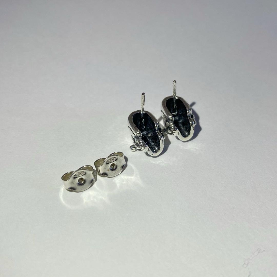 シルバー925 スカル ドクロ ピアス 刻印 両耳 布袋付 | PEACE TOWN