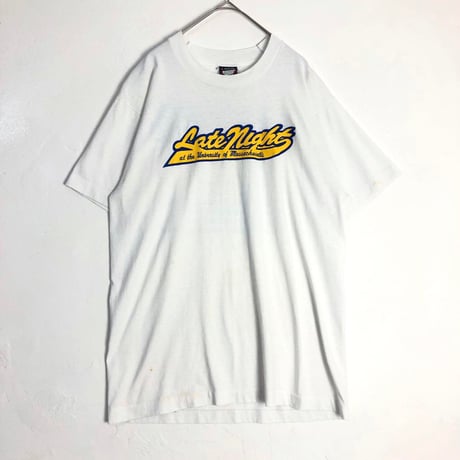 USA製　カレッジ　マサチューセッツ　シングルステッチ　Tシャツ　白